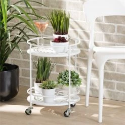 Budget βοΈ Baxton Studio Dallan White Metal 2-Tier Kitchen Cart π 13 Budget βοΈ Baxton Studio Dallan White Metal 2-Tier Kitchen Cart π -Guest Chairs Sales 2383446 6 L