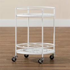 Budget βοΈ Baxton Studio Dallan White Metal 2-Tier Kitchen Cart π 14 Budget βοΈ Baxton Studio Dallan White Metal 2-Tier Kitchen Cart π -Guest Chairs Sales 2383446 7 L