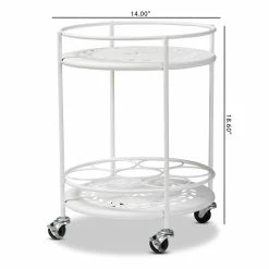 Budget βοΈ Baxton Studio Dallan White Metal 2-Tier Kitchen Cart π 15 Budget βοΈ Baxton Studio Dallan White Metal 2-Tier Kitchen Cart π -Guest Chairs Sales 2383446 8 L