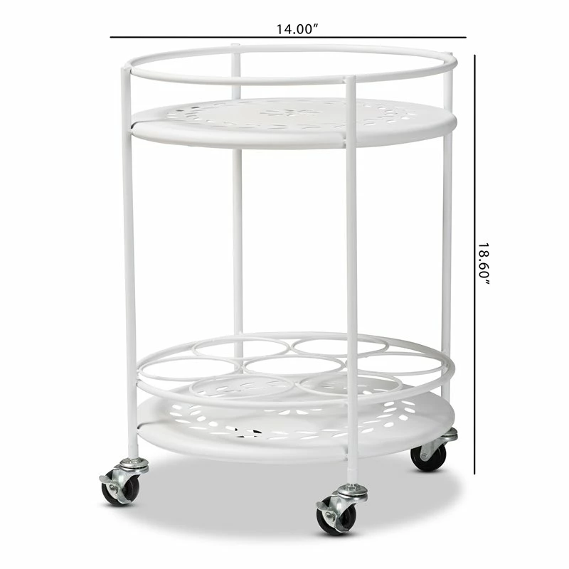 Budget βοΈ Baxton Studio Dallan White Metal 2-Tier Kitchen Cart π 8 Budget βοΈ Baxton Studio Dallan White Metal 2-Tier Kitchen Cart π - Image 8