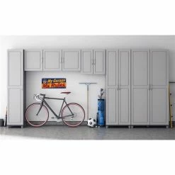 Outlet ⭐ Ameriwood Home SystemBuild Kendall 54" Wall Cabinet In Gray 🛒 -Guest Chairs Sales 2385318 3 L