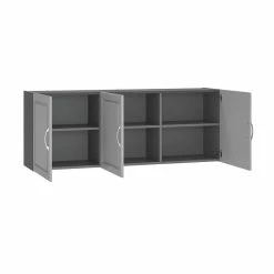 Outlet ⭐ Ameriwood Home SystemBuild Kendall 54" Wall Cabinet In Gray 🛒 -Guest Chairs Sales 2385318 5 L