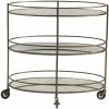 Hot Sale 🔥 Crestview Collection Waterford Oval Bar Cart Metal Gold 😍