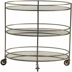 Hot Sale π₯ Crestview Collection Waterford Oval Bar Cart Metal Gold π