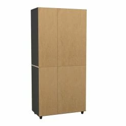 Best Sale ⌛ Inval America Kratos 12-Shelf Garage Storage Cabinet In Dark Gray And Maple 🔔 -Guest Chairs Sales 2398464 6 L