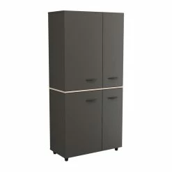 Guest Chairs Sales 45 Best Sale β Inval America Kratos 12-Shelf Garage Storage Cabinet In Dark Gray And Maple π