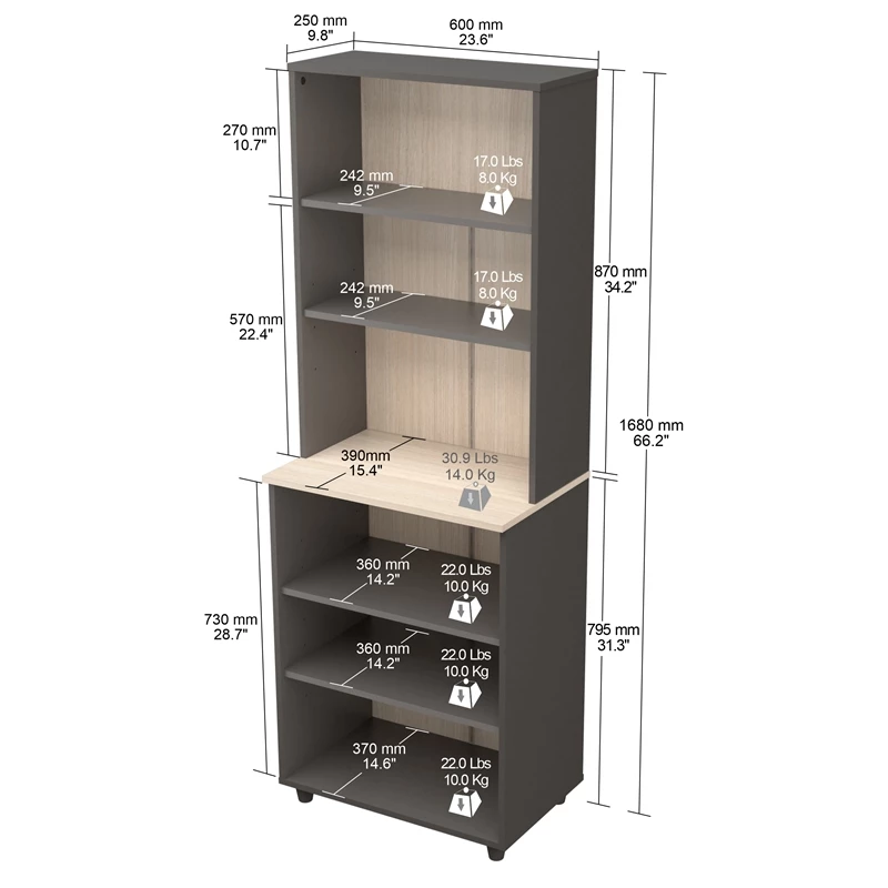 Best Sale โญ Inval America Inval Kratos 6-Shelf Engineered Wood Garage Storage Unit In Dark Gray And Maple ๐ 9 Best Sale โญ Inval America Inval Kratos 6-Shelf Engineered Wood Garage Storage Unit In Dark Gray And Maple ๐ - Image 9