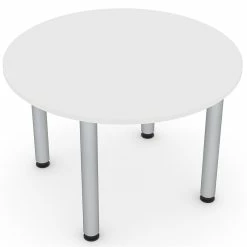 Cheapest 🔔 Skutchi Designs Inc 4 Person Round Conference Table With Post Legs Harmony Series 46" White Linen 😍