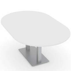 Budget 🛒 Skutchi Designs Inc 6 Person Racetrack Conference Table Metal Base Harmony Series 6' White Linen 👏