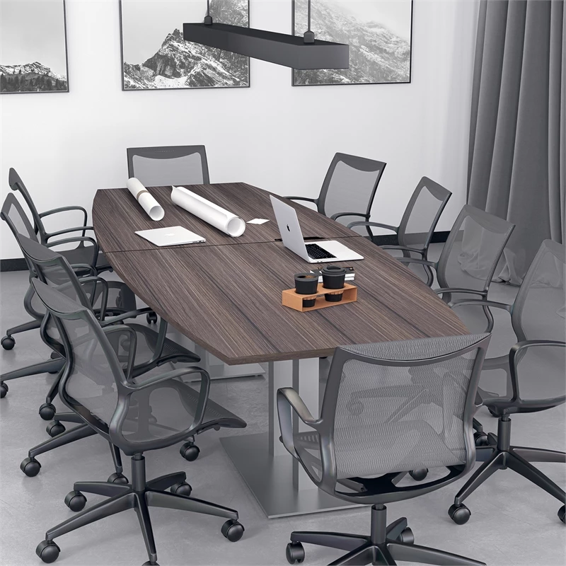 Best Sale ๐ฅ Skutchi Designs Inc 10 Person Boat Shaped Conference Tables W/ Rectangle Metal Base 10' White Linen ๐ฅ 3 Best Sale ๐ฅ Skutchi Designs Inc 10 Person Boat Shaped Conference Tables W/ Rectangle Metal Base 10' White Linen ๐ฅ - Image 3