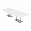 Wholesale 🥰 Skutchi Designs Inc 10 Person Rectangle Conference Tables W/ Rectangle Metal Base 10' White Linen 🛒