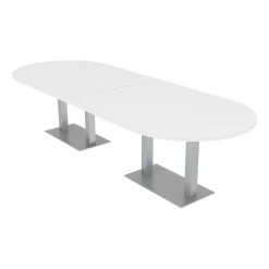 Discount 😉 Skutchi Designs Inc 10 Person Racetrack Conference Tables W/ Rectangle Metal Base 10' White Linen 🛒