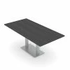 Deals 👍 Skutchi Designs Inc 6 Person Rectangle Conference Table W/ Rectangle Metal Base 6' Asian Night 🔔