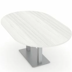 Cheap 🤩 Skutchi Designs Inc 6 Person Racetrack Conference Tables W/ Rectangle Metal Base 6' White Cypress 😍