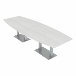 Hot Sale 🧨 Skutchi Designs Inc 10 Person Boat Shaped Conference Table W Rectangle Metal Base 10' White Cypress 👍