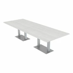 Best deal 💯 Skutchi Designs Inc 10 Person Rectangle Conference Tables W/ Rectangle Metal Base 10' White Cypress 🎉