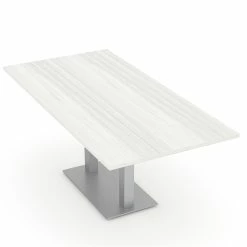 Outlet 😍 Skutchi Designs Inc 6 Person Rectangular Conference Tables W/ Rectangle Metal Base 6' White Cypress 🎉
