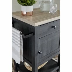 Buy ⌛ Bowery Hill Contemporary Black Rolling Bar Cart 🔔 -Guest Chairs Sales 2404807 6 L