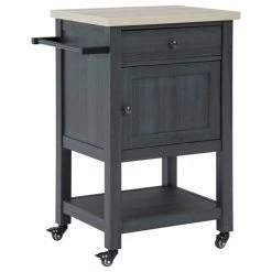 Buy β Bowery Hill Contemporary Black Rolling Bar Cart π