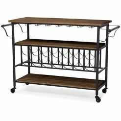 Brand new π Bowery Hill Bar Cart In Antique Black And Brown π