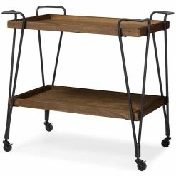 Buy 🥰 Bowery Hill Serving Bar Cart In Antique Black ✨