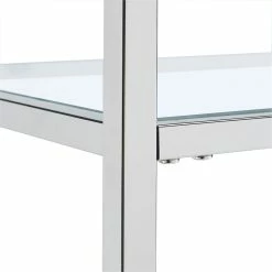 Flash Sale 😉 Bowery Hill Contemporary Clear Tempered Glass Serving Bar Cart 😍 -Guest Chairs Sales 2421067 3 L