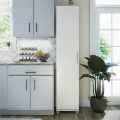 Coupon 😉 Pemberly Row Traditional 16" Utility Storage Cabinet In Ivory Oak 🛒 -Guest Chairs Sales 2422218 2 L