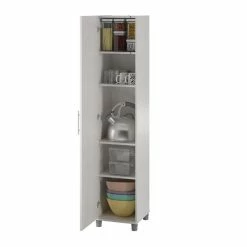 Coupon 😉 Pemberly Row Traditional 16" Utility Storage Cabinet In Ivory Oak 🛒 -Guest Chairs Sales 2422218 3 L