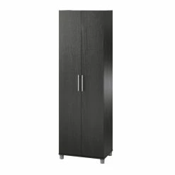 Promo ๐ Pemberly Row Traditional 24" Utility Storage Cabinet In Black Oak ๐ฅ