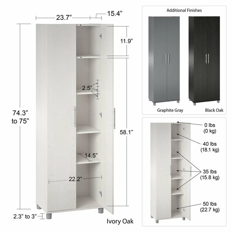 Best Sale โจ Pemberly Row Traditional 24" Utility Storage Cabinet In Ivory Oak ๐ 3 Best Sale โจ Pemberly Row Traditional 24" Utility Storage Cabinet In Ivory Oak ๐ - Image 3