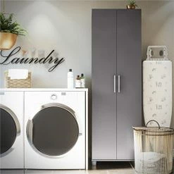 Wholesale 😀 Pemberly Row Traditional 24" Utility Storage Cabinet In Graphite Gray ✔️ -Guest Chairs Sales 2422222 2 L