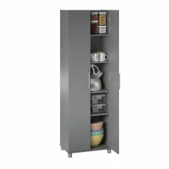 Wholesale 😀 Pemberly Row Traditional 24" Utility Storage Cabinet In Graphite Gray ✔️ -Guest Chairs Sales 2422222 3 L