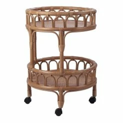 Hot Sale 🤩 New Pacific Direct Dijon 20" 2-tier Rattan Cart In Canary Brown 🔥 -Guest Chairs Sales 2422593 2 L
