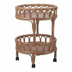Hot Sale 🤩 New Pacific Direct Dijon 20" 2-tier Rattan Cart In Canary Brown 🔥 -Guest Chairs Sales 2422593 3 L