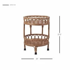 Hot Sale 🤩 New Pacific Direct Dijon 20" 2-tier Rattan Cart In Canary Brown 🔥 -Guest Chairs Sales 2422593 6 L