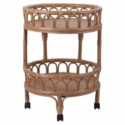 Hot Sale π€© New Pacific Direct Dijon 20" 2-tier Rattan Cart In Canary Brown π₯