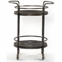 Best Sale π Moti Onyx Glen Solid Wood Bar Cart With Iron Frame In Gray π§¨