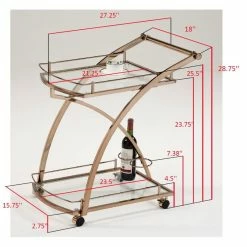 Deals π Pilaster Designs Daffodil 2-tier Metal Wheeled Serving Bar Cart In Gold βοΈ 5 Deals π Pilaster Designs Daffodil 2-tier Metal Wheeled Serving Bar Cart In Gold βοΈ -Guest Chairs Sales 2430181 2 L