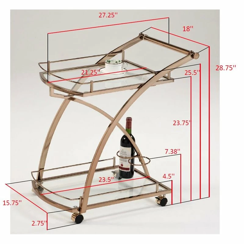 Deals π Pilaster Designs Daffodil 2-tier Metal Wheeled Serving Bar Cart In Gold βοΈ 3 Deals π Pilaster Designs Daffodil 2-tier Metal Wheeled Serving Bar Cart In Gold βοΈ - Image 3