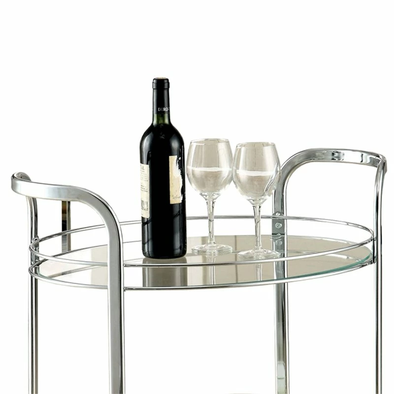 Best Pirce ๐คฉ Bowery Hill 26" Contemporary Metal Serving Cart In Chrome Finish ๐ 4 Best Pirce ๐คฉ Bowery Hill 26" Contemporary Metal Serving Cart In Chrome Finish ๐ - Image 4