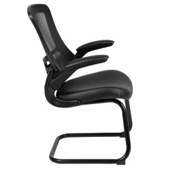 Flash Sale ✨ Scranton & Co Modern Mesh Leather Sled Office Side Chair In Black ❤️ -Guest Chairs Sales 2437133 2 L