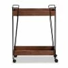 New ⭐ Baxton Studio Reynard Brown Finished Wood And Black Metal 2-Tier Wine Cart ⭐