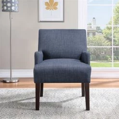 Discount 🌟 OS Home And Office Furniture Transitional Fabric Guest Chair In Navy Blue 😀 -Guest Chairs Sales 2442147 6 L