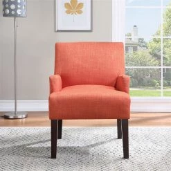 Brand new ⭐ OS Home And Office Furniture Transitional Fabric Guest Chair In Tangerine Orange 😀 -Guest Chairs Sales 2442148 7 L