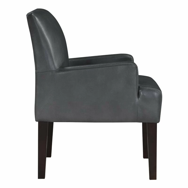Hot Sale ๐ OS Home And Office Furniture Transitional Faux Leather Guest Chair In Pewter โจ 4 Hot Sale ๐ OS Home And Office Furniture Transitional Faux Leather Guest Chair In Pewter โจ - Image 4