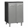 Cheapest ⭐ Tuff Stor 23.5" 2-door Contemporary Wood Garage Base Cabinet In Black/Silver ❤️