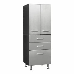 Outlet ๐ Tuff Stor 23.5" 2-door Wood Garage Base Cabinet With 3 Drawers In Black/Silver ๐