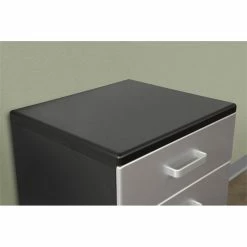 Wholesale 😍 Tuff Stor 23.5" 3-drawer Contemporary Wood Garage Base Cabinet In Black/Silver 🧨 -Guest Chairs Sales 2442419 2 L