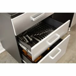 Wholesale 😍 Tuff Stor 23.5" 3-drawer Contemporary Wood Garage Base Cabinet In Black/Silver 🧨 -Guest Chairs Sales 2442419 5 L