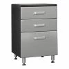 Wholesale 😍 Tuff Stor 23.5" 3-drawer Contemporary Wood Garage Base Cabinet In Black/Silver 🧨